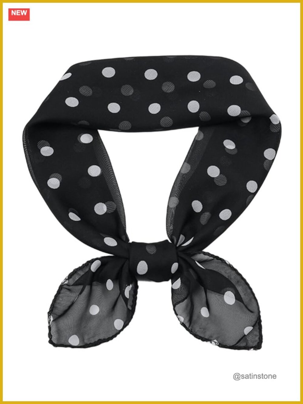 Chiffon Silk Polka Dot Square Scarf Headscarf Wrap Women